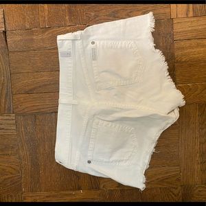 White jean shorts